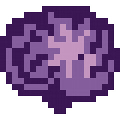 Cabbage cartoon icon in pixel style