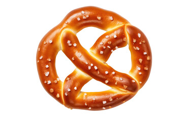 Pretzel isolated on white transparent background, top view, PNG