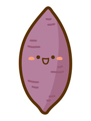 秋の味覚のイラスト素材、可愛い顔のさつま芋