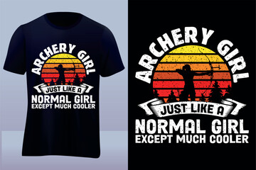Archery girl Hunting t-shirt design