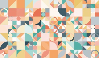 Bauhaus pattern soft colors AI generated 