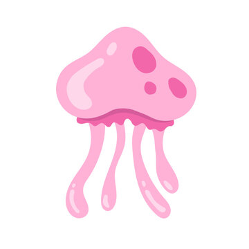 Cartoon Jellyfish. Spongebob pink Jellyfish