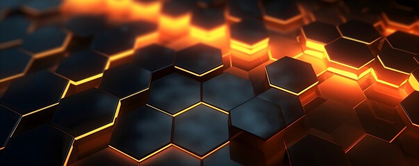 3d digital hexagon abstract background