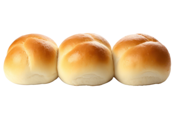 Bread rolls small buns isolated on white transparent background, PNG. Thanksgiving holiday dinner rolls 