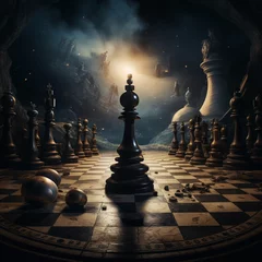 Foto op Canvas Knight's Odyssey: A Chess Piece's Journey through Fantasy Realms. Generative AI © Oana
