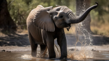 Fototapeta na wymiar elephant animal safari wildlife mammal trunk big