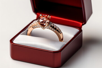 golden ring in a red box