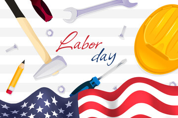 Happy Labor Day card. Labor Day banner. Design template. Vector illustration EPS10