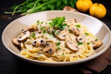 Creamy pasta with mushrooms