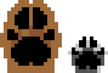 Obraz premium Dog's feet cartoon icon in pixel style