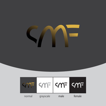 S, M, and F Letter Logo Royal. - Vector