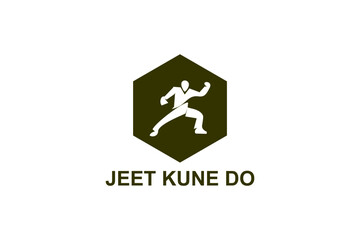 jeet kune do sport vector line icon. sportsman, fighting stance. sport pictogram illustration.