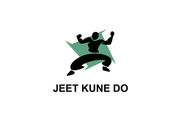 jeet kune do sport vector line icon. sportsman, fighting stance. sport pictogram illustration.
