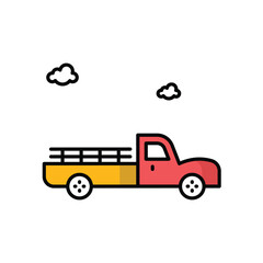 Pick up truck icon vector stock illustration.