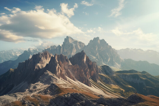 Panorama high in the mountains