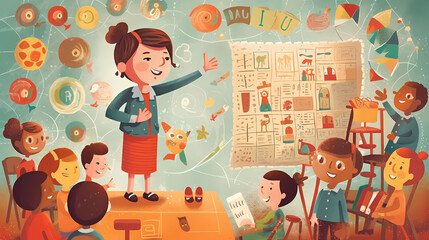 Happy Teachers' Day Colorful illustration