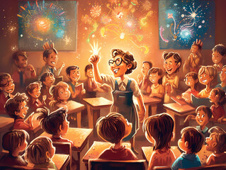 Happy Teachers' Day Colorful illustration