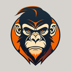 monkey illustration character, minimalist