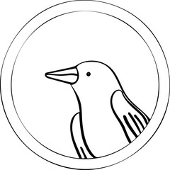 bird in circle on a white background vector icon
