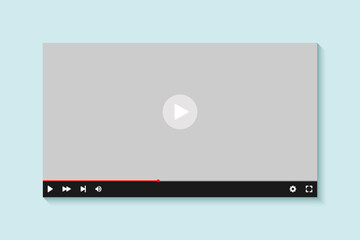 Podcast video player mockup design template fit for web video play screen interface