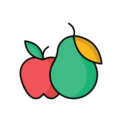 Fruits icon vector stock illustration.