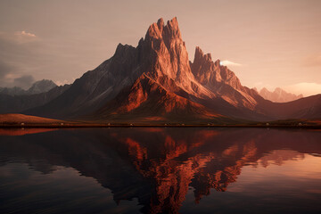 sunset over the lake