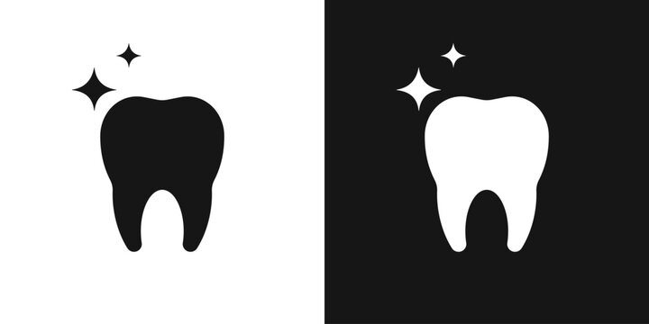 Molar healthy tooth vector icon. Human tooth silhouette, dental logo