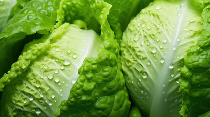 Closeup beautiful texture of fresh juicy cabbage or iceberg lettuce with water drops.vegetable background.healthy eating with organic food ingredient. - obrazy, fototapety, plakaty