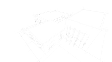 Architectural sketch of modern house