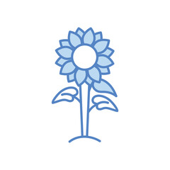 Sun flower icon vector stock illustration.