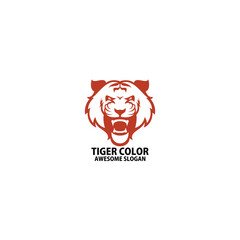 tiger head logo design color