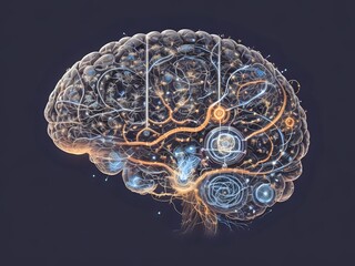 Ai technological human brain isolated 