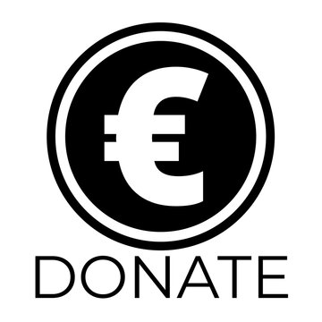 Euro Donation sign icon on a Transparent Background