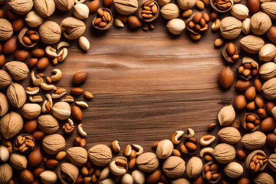 coffee beans frame on wooden background