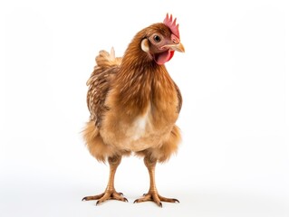 Fototapeta premium brown chicken on white background