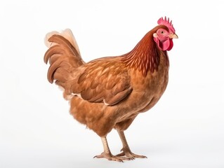 Fototapeta premium brown chicken on white background