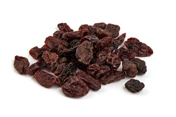 Raisins, isolated on white background.
