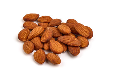 Almond. Almond nuts, close-up, isolated on a white background.