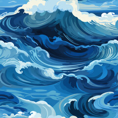 Fototapeta na wymiar wave background, abstract blue waves, ai generative