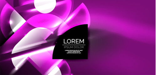 Abstract background glowing neon circles and lines with magic light effects. Hi-tech design for wallpaper, banner, background, landing page, wall art, invitation, prints, posters