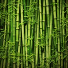 Green bamboo texture. Illustration of a bamboo forest oil painting. Green natural background.