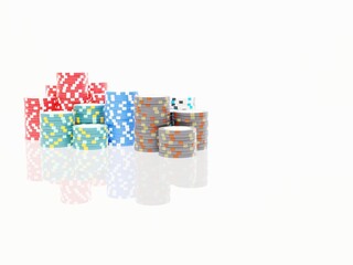 3D model Poker chips with reflection