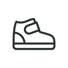 Children shoes isolated icon, baby footwear vector icon with editable stroke