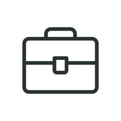 Briefcase isolated icon, men leather briefcase vector icon with editable stroke