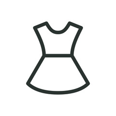 Dress isolated icon, women summer dress vector icon with editable stroke