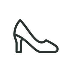 High heels isolated icon, women shoes with heels vector icon with editable stroke