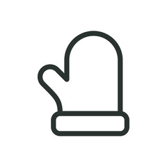 Mittens isolated icon, winter mitten vector icon with editable stroke