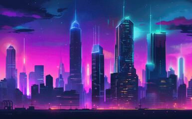 Abstract illustration of the future technology city
