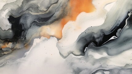 Marble ink abstract painting with a focus on texture and intricate details. AI generated