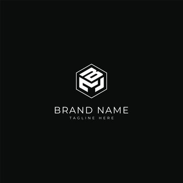 MJB, BMJ letter logo design on black background.